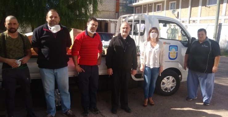 La UNSL donó alimentos a un comedor de Cáritas