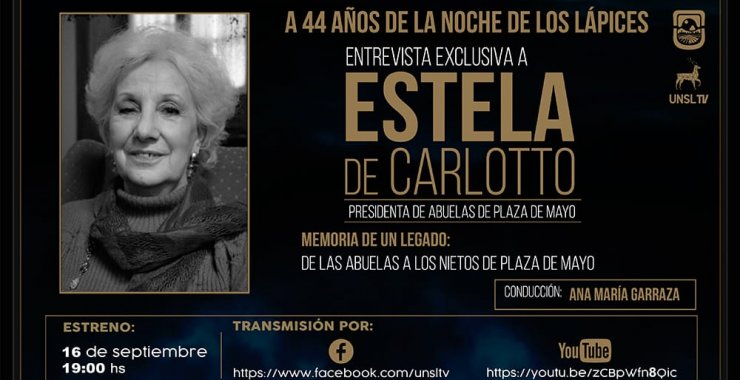 UNSL TV estrena sus especiales con una entrevista a Estela de Carlotto