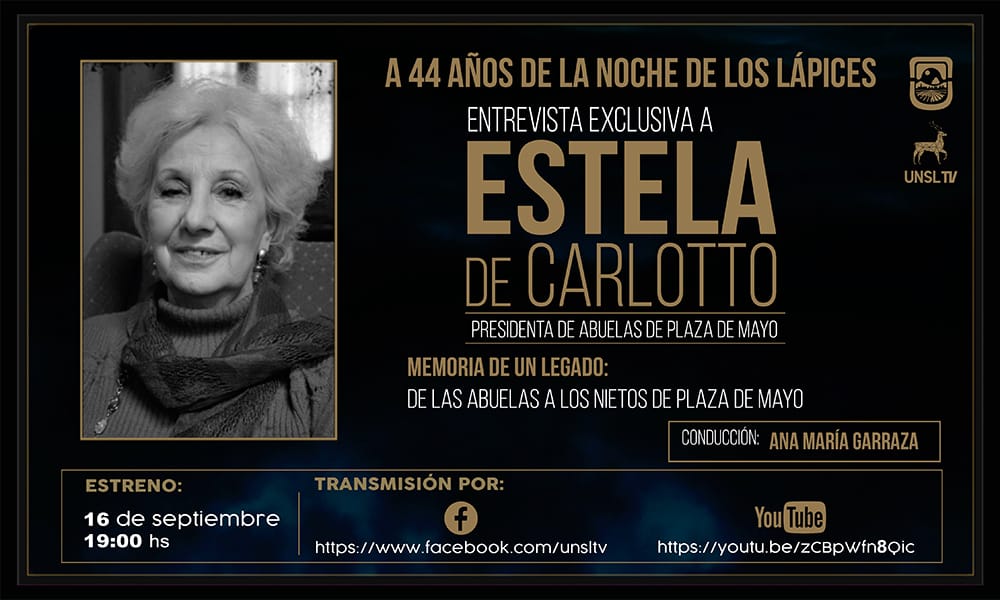 UNSL TV estrena sus especiales con una entrevista a Estela de Carlotto