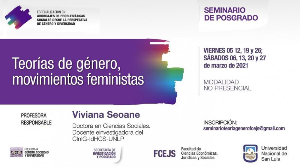 Seminario de posgrado: «Teorías de género, movimientos feministas»