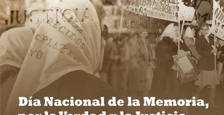 Conmemorarán el Día Nacional de la Memoria por la Verdad y la Justicia