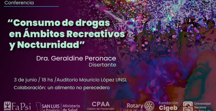 El consumo de drogas en ámbitos recreativos y nocturnidad será el eje de una Conferencia