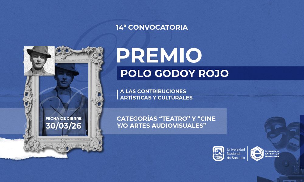 Convocan al Premio «Polo Godoy Rojo» en las categorías «Teatro» y «Cine y/o Artes Audiovisuales»
