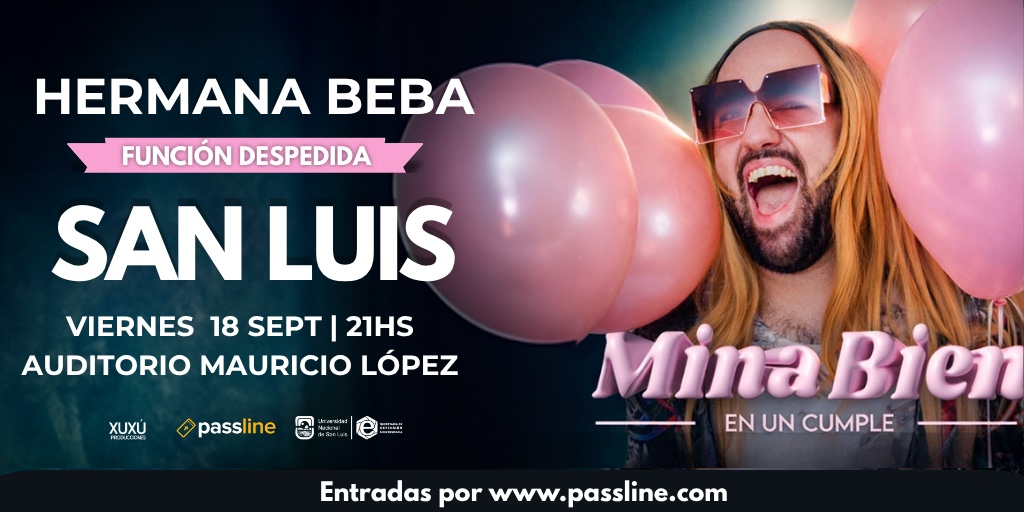 Imagen relacionada con Hermana Beba despide «Mina bien en un cumple» en San Luis